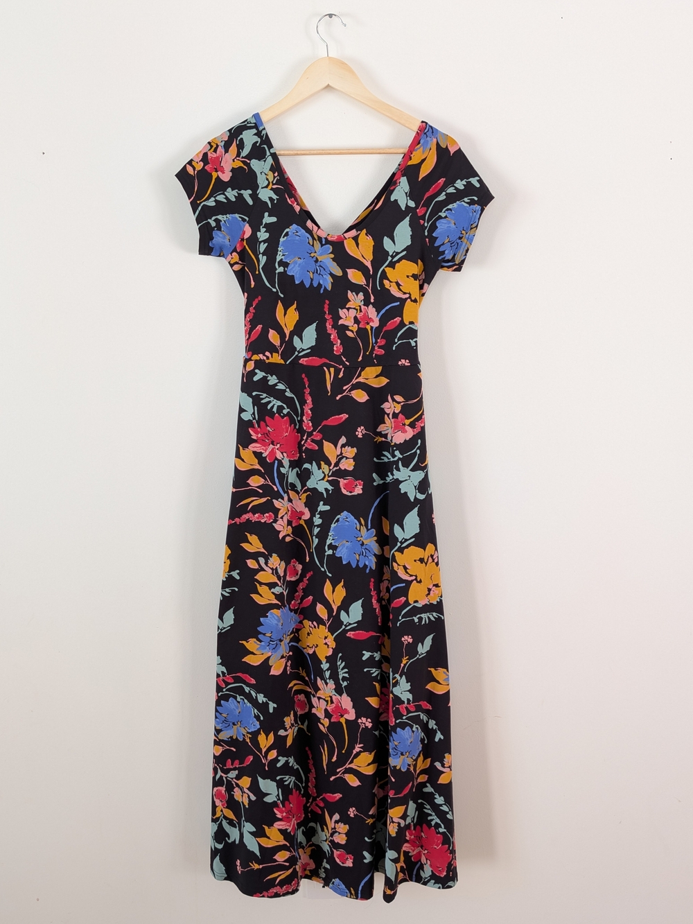 Pact Floral V-Neck Maxi Dress Organic Cotton - M